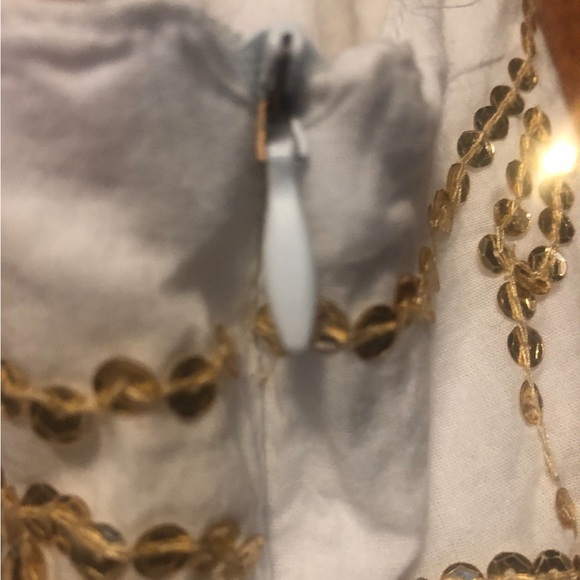 INC Cotton top with gold sequin accents, gold chain neck strap. Worn once. Sz.8 - Picture 4 of 5